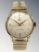 A gent's 9ct gold Tudor Royal wristwatch, cream dial with Arabic and baton numerals,