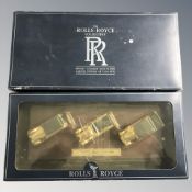 A Rolls Royce Collection Special 24 gold plated set of miniature models from a limited edition of