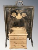 A miniature pine four drawer chest,