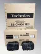 A Technics SD-CH900 four piece speaker system and further SB-CH900 speaker system, all parts boxed,