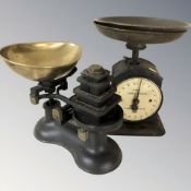 A Hughes family scale and a further set of scales with weights.