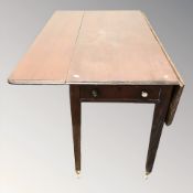 A 19th century mahogany drop leaf sofa table, length 111 cm.