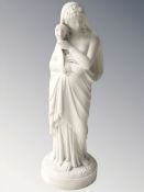 A Victorian Parian figure of a Greek lady, an allegory of theatre, height 32 cm.