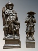 Two 19th century Dutch carved oak figures, tallest 27.5 cm.