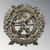 A London Scottish officer's 1938 HM silver Glengarry badge,