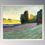 Povel Adam Kolind : impressionist landscape, oil on canvas,