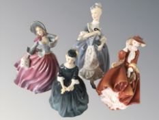 Four Royal Doulton figures comprising 'Cherie' HN2341, 'Top O' The Hill' HN4778,