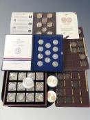 A group of commemorative coins and medallions including United States Mint America's First Medals
