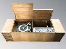 A 20th century teak cased radiogram, width 130 cm.