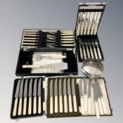 Four boxed sets of cutlery,