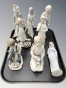 Two Lladro figures, two Nao figures and four further Spanish figures.