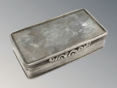 A William IV silver snuff box, Edward Smith, Birmingham 1837, width 6.5cm, 64.