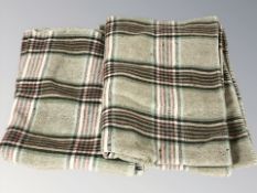 Two Irish woolen blankets.