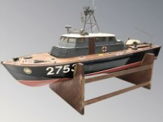 A scale model of a patrol boat, length 89 cm.