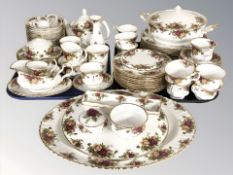 Approximately ninety pieces of Royal Albert Old Country Roses tea, dinner and cabinet porcelain.