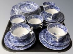Twenty eight pieces of Copeland Spode Italian blue and white tea china.