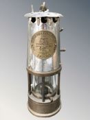 An Eccles Protector Type 6RS miner's safety lamp.