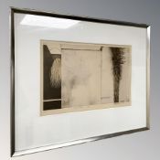 Continental school : study of yucca plants, monochrome print, signed in pencil,