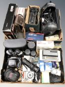 A pair of Miranda 10x50 binoculars, Praktica PLC camera,