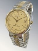 A Longines stainless steel and gold plated VHP (Very High Precision) quartz wristwatch.