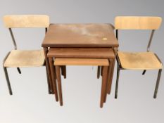A 20th century teak nest of three tables, width 50 cm,