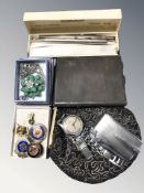 A silver cigarette case with engine turned decoration, Northern Goldsmiths, Birmingham marks,