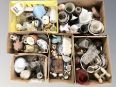 A large quantity of 20th century ceramics, glass wares, figures,