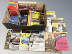 A collection of motoring ephemera, car magazines, further railway ephemera,
