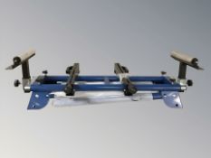 A collapsible work bench.