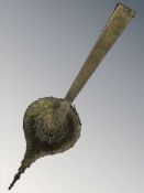 A pair of embossed brass mounted bellows, length 81 cm.