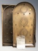 Two Bagatelle boards, height 75 cm.