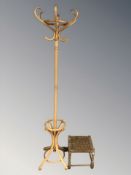A bentwood hat and coat stand,