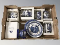 A collection of Ringtons blue and white china,
