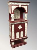 A continental painted pedestal cabinet, 73 cm W x 42 cm D x 170 cm H.