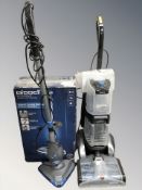 A Vax carpet washer, a steam cleaner and a further steam cleaner in box.