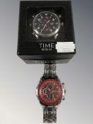 A gent's stainless steel Curren chronometer quartz wristwatch, case 45 mm,