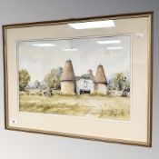 Edward Shankster (1913-1993) Farmland with buildings, watercolour, 48 cm x 32 cm.