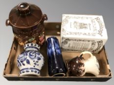 A Rumtopf lidded kitchen storage jar, West German jugs and vase, etc.