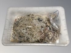 A large quantity of simulated pearl jewellery.