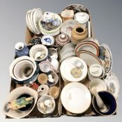 A large quantity of 20th century ceramics including dinnerwares, planters and vases,