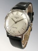 A gent's stainless steel Longines Sport Chief centre seconds wristwatch,