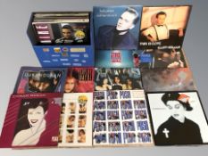 A case of vinyl LP records including Duran Duran, Gary Numan and other mixed artists.