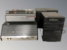 A Bush record player, a Telefunken reel to reel and a Panasonic mini hi-fi.
