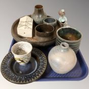 Scandinavian studio pottery wares including bowls, vases, figure, etc.