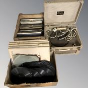 A Trixette gramophone and a quantity of records.