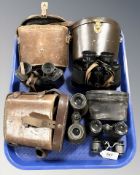 Five various pairs of binoculars / racing glasses.