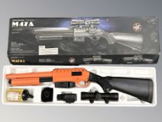 An M47A1 aluminium barrel 1:1 scale high grade airsoft 6 mm pump action pellet gun.