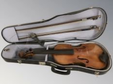 A 20th century violin with two piece 15