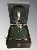A Decca portable gramophone.
