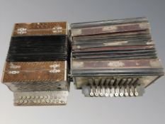 Two antique accordions.